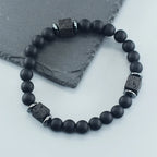 Retro Black Block Volcanic Bracelets Men Women Frosted Onyx Lava Beads Jewelry Yoga Meditation Birthday Gift Wholesales