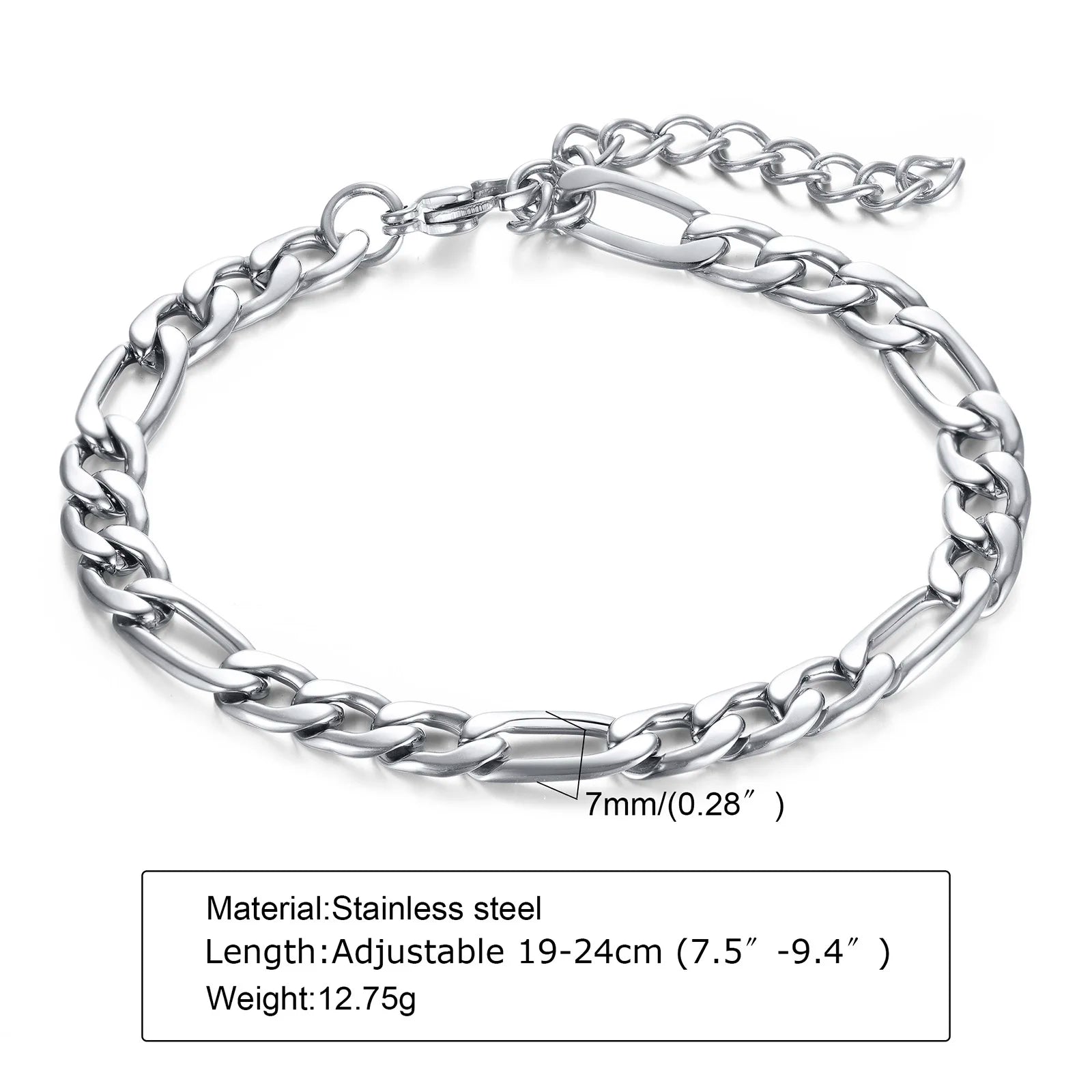 Sword Dagger Chain Link Bracelet — Stainless Steel