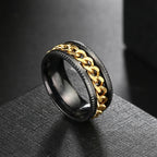 Anxiety Fidget Rings For Men Spining Titanium Stainless Steel Colorfully Spinner Rotatable Chain Jewelry Rotating Rings