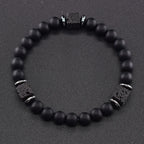 Retro Black Block Volcanic Bracelets Men Women Frosted Onyx Lava Beads Jewelry Yoga Meditation Birthday Gift Wholesales