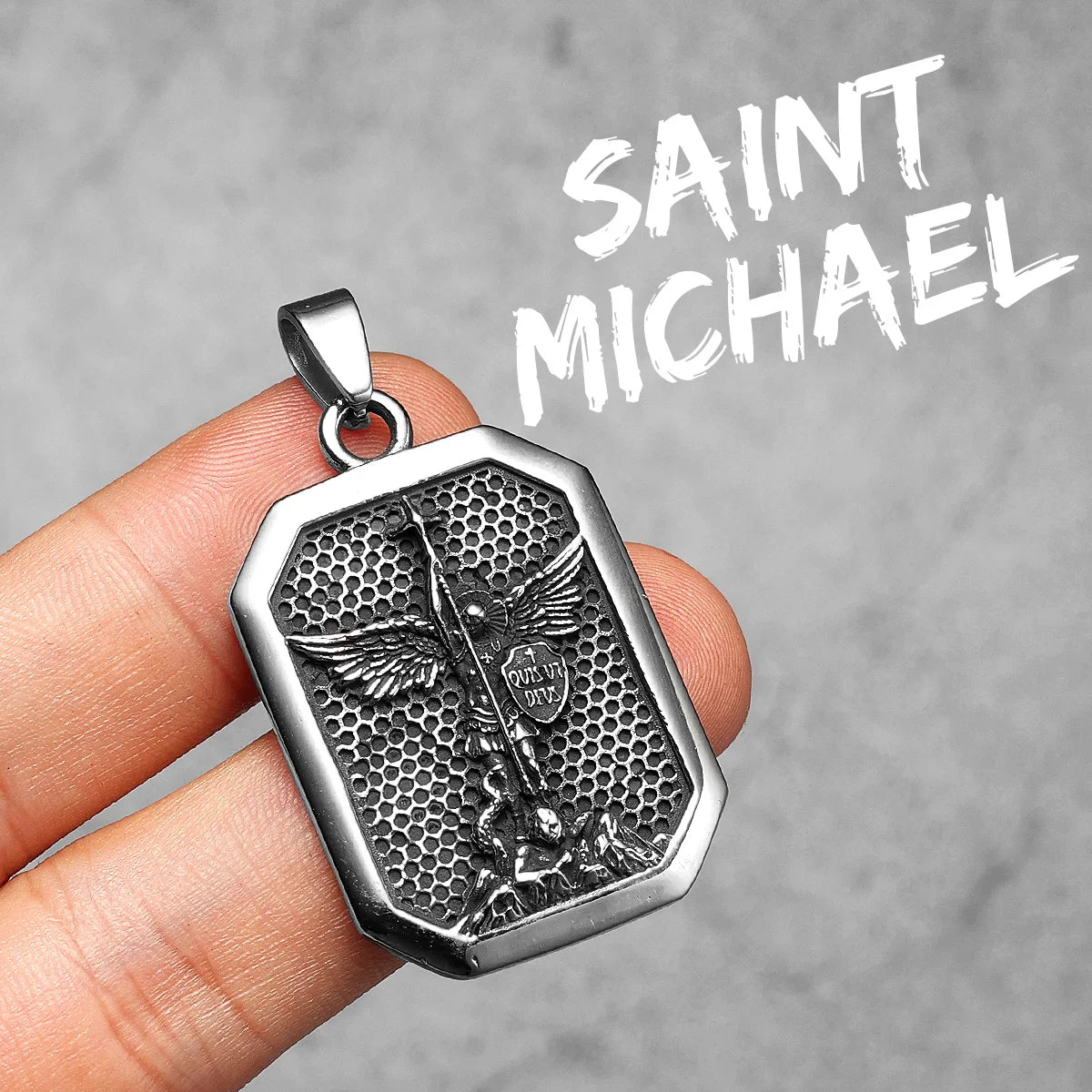 Archangel Michael Pendant Necklace Stainless Steel