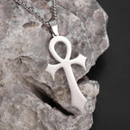 Vintage Egyptian Key of Life Ankh Cross Pendant Horus Patronus Necklace Men's Fashion Pharaoh Amulet Jewelry
