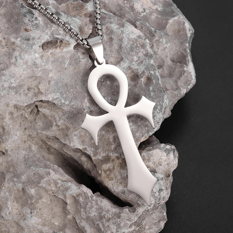 Vintage Egyptian Key of Life Ankh Cross Pendant Horus Patronus Necklace Men's Fashion Pharaoh Amulet Jewelry