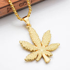 Maple Leaf Pendant Necklace — Stainless Steel