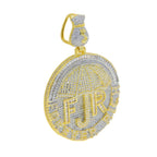 New Iced Out Bling CZ Letter Cross Pendant Necklace Various Design 5A Zircon Two Tone Color Badge Charm Men's Hip Hop