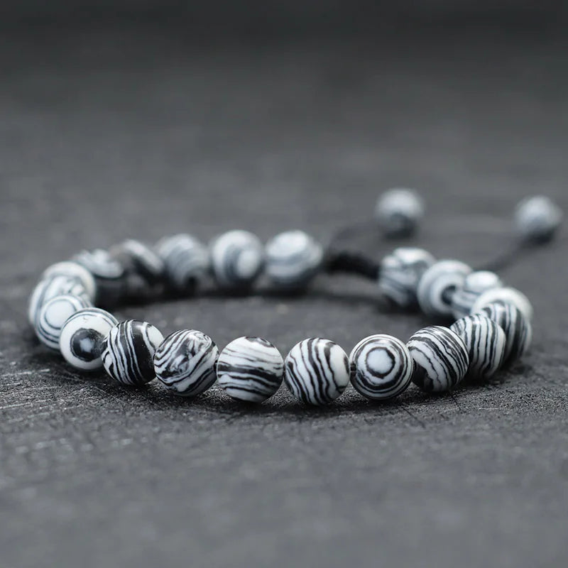 8mm Natural Stone Bracelet For Men Handmade Weaven Thread Braclet Boyfriend Gift Tibetan Buddhist Rosary Beads Braslet