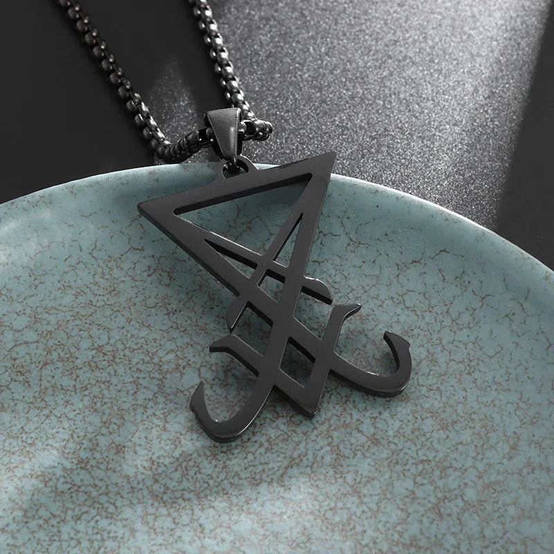 Stainless Steel Square Black Natural Stone Necklace Beautiful Geometric Polygon Pendant for Women Casual Punk Jewelry