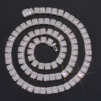 Tennis Chain Necklace Stainless Steel 7.5MM Cluster