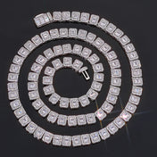 Tennis Chain Necklace Stainless Steel 7.5MM Cluster
