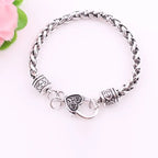 Wheat Chain Bracelet 20cm Heart Lobster Clasp Thick — Silver-Tone
