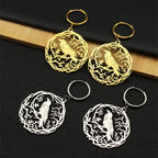 Tree Of Life Steel Earrings Gothic Crow Bird Dangle