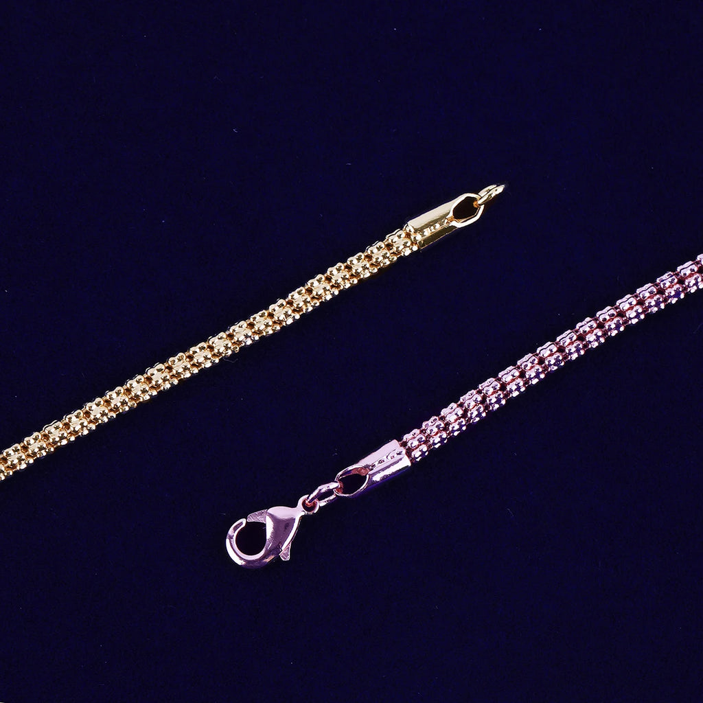 Bubble Letter Round Snake Link Bracelet for Women Real Gold Plated Hip Hop Jewelry