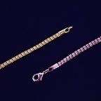 Bubble Letter Round Snake Link Bracelet for Women Real Gold Plated Hip Hop Jewelry