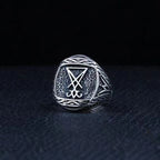 Gothic Lucifer Seal Signet Ring — Stainless Steel