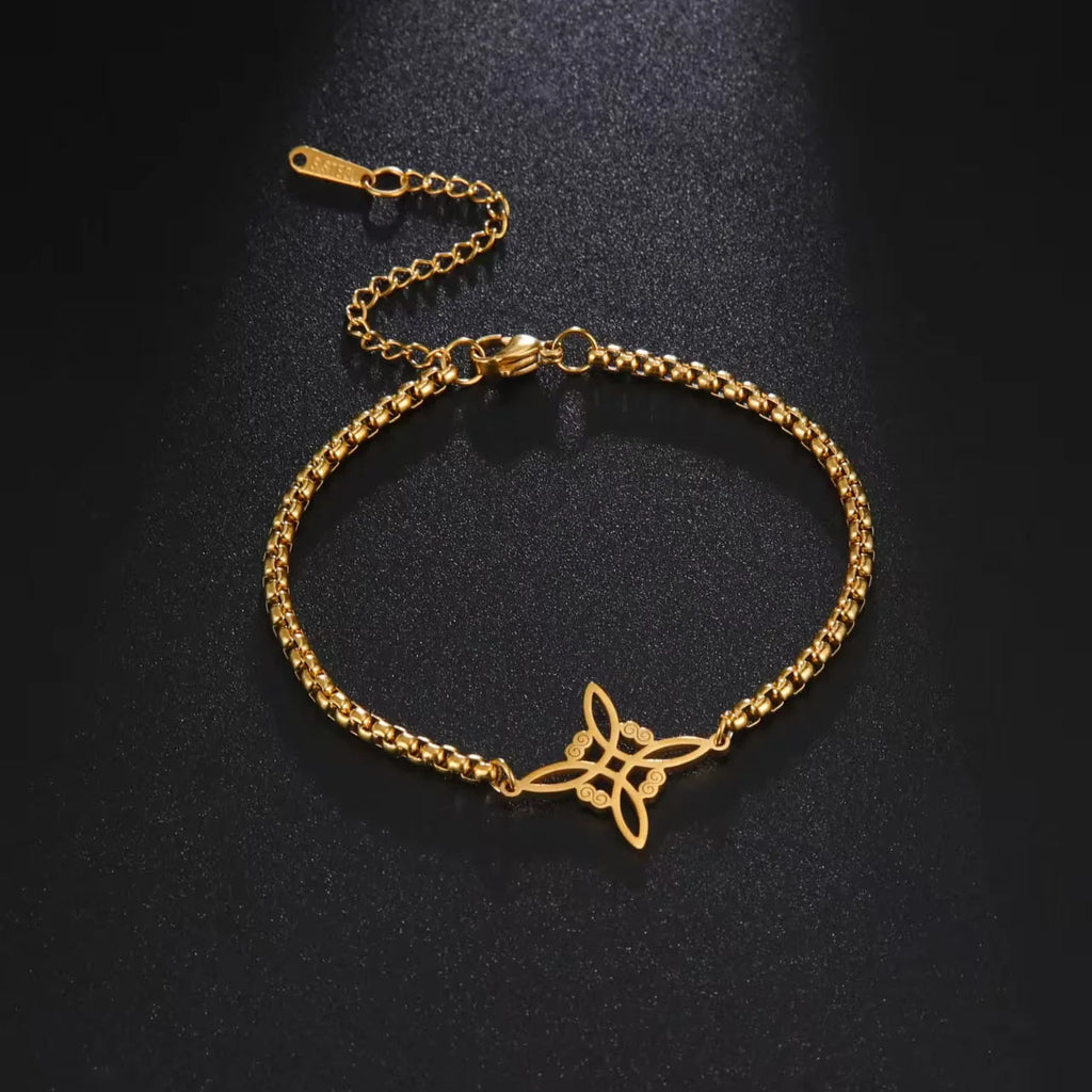 Witch Knot Irish Knot Bracelet for Women — Minimalist Two-Tone
