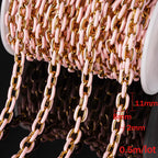 0.5m/1m Gold Plated Stainless Steel Black Enamel Paperclip Link Chain for DIY Punk Choker Necklace Jewelry Craft Making Decor