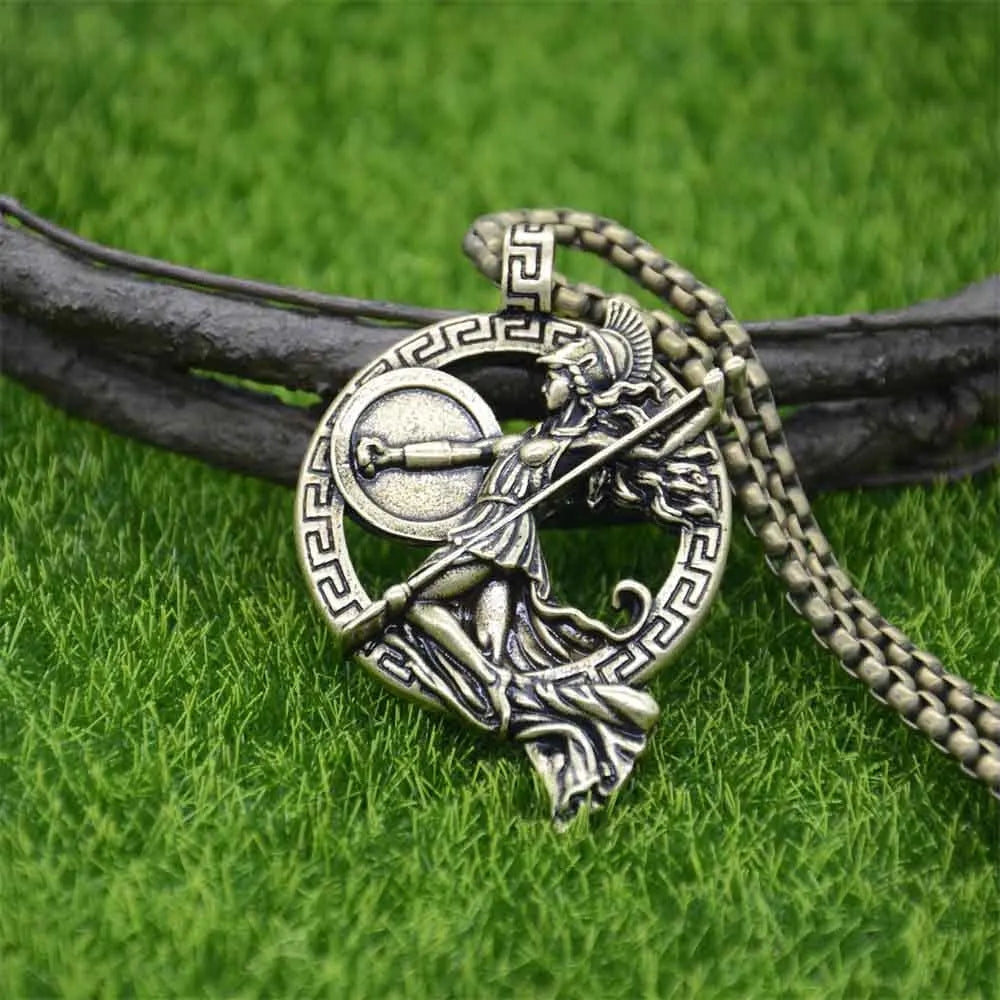 Nostalgia Greek Goddess Roman Mythology Warrior Goddess Minerva Athena Pendant Gothic Necklace For Women Jewelry