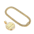 New Last Supper Pendant Cuban Chain Necklace With 14mm Iced Out Chain Fashion Hip Hop Men Charm Pendant Tennis