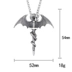 Fashion Flying Dragon Necklace Stainless Steel Punk Sword Pendant Necklace For Men Unique Amulet Jewelry Gift