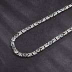 Vintage Byzantine Chain Choker Necklace & Bracelet — Silver-Tone