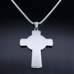 Christian Christ Eucharist Halo Grape Juice Cross Necklace Stainless Steel Men Women Catholic Holy Spirit Church Chain