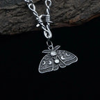 Gothic Death Moth Pendant Necklace