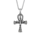 Vintage Stainless Steel Ancient Egyptian Ankh Cross Pendant Necklaces For Men Women Fashion Eye Of Horus Amulet Jewelry