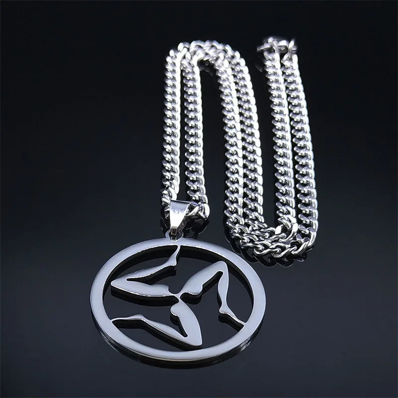 Wolf Greek Steel Pendant Triskelion Triskele Irish