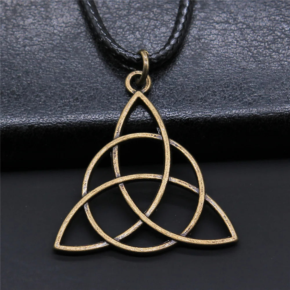 Triquetra Knot Statement Pendant Necklace