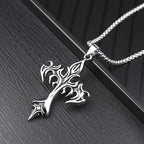 Cross Pendant Necklace Stainless Steel Minimal