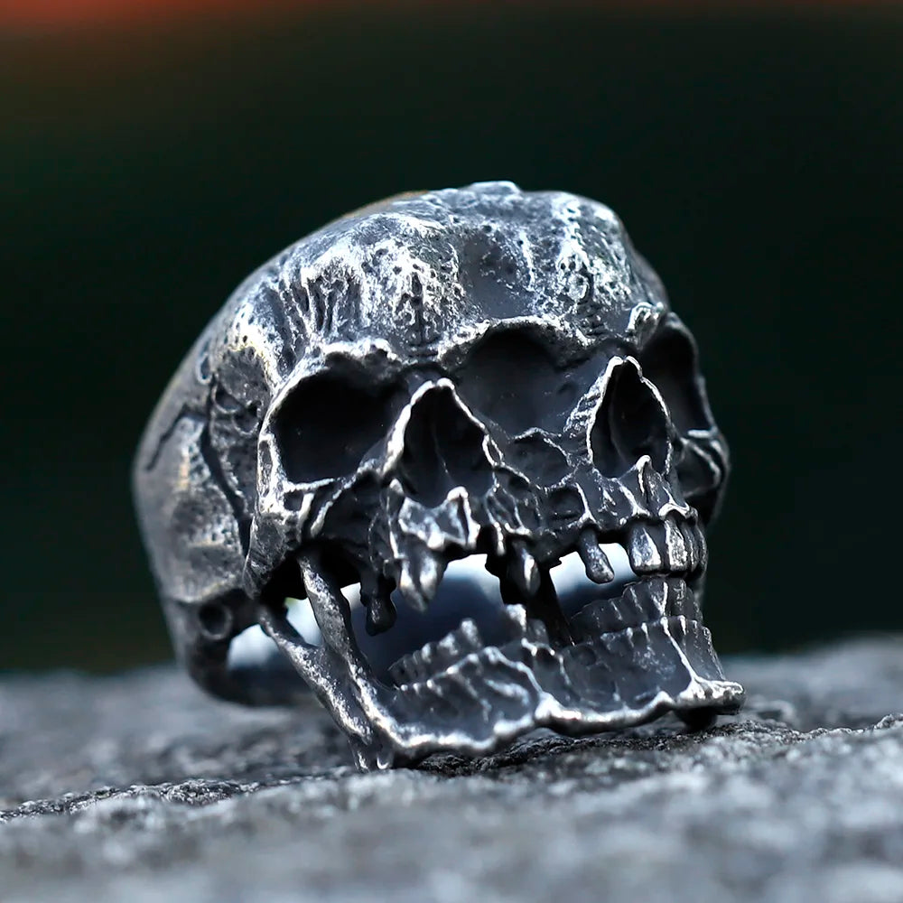 NEW Men's 316L stainless steel Double headed Skull ring Gothic Biker PUNK Motorcycle Band Jewelry for Gifts free