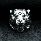 Detailed Domineering Tiger Ring For Men Stainless Steel Animal Biker Ring Cool Male Gothic Punk Animal Rings Jewelry