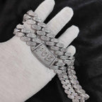 Iced Out Cuban Chain Necklace Stainless Steel 18MM