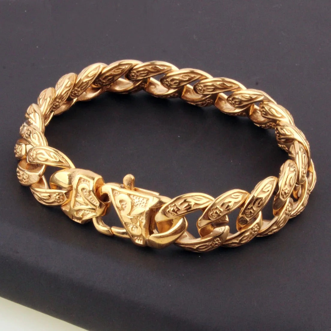 Gold Cuban Link Chain Bracelet 15mm — Gold