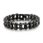 Retro Heavy Brush Stainless Steel Motorcycle Chain Bracelet 11/13MM Wide Mens Women Bike Biker Bracelets Hip-Hop Jewelry 19-23cm