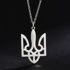 Tryzub Ukrainian Trident Necklace — Stainless Steel