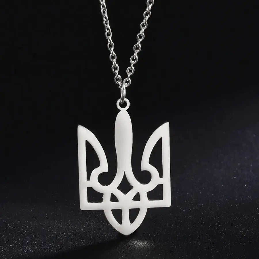 Tryzub Ukrainian Trident Necklace — Stainless Steel