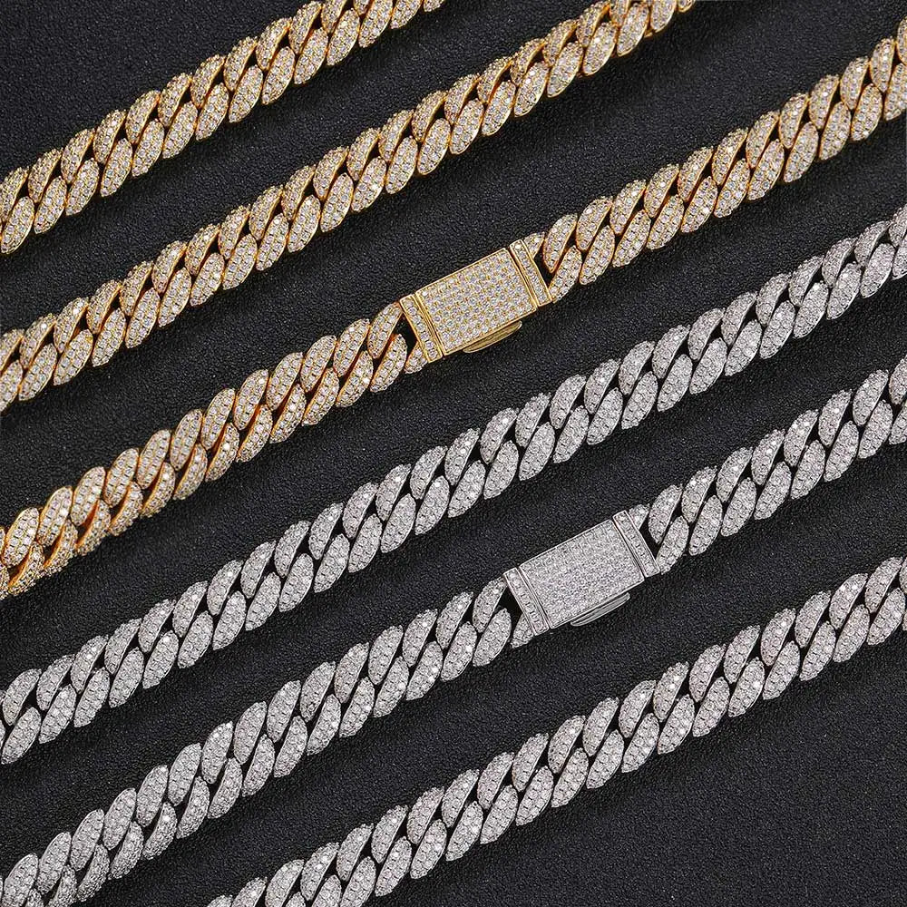 Iced Out Cuban Chain Necklace Stainless Steel 10MM