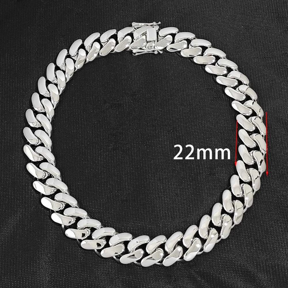 Stainless Steel Cuban Bracelet Miami Heavy 10-22MM