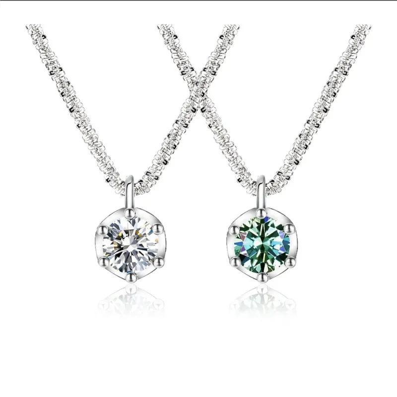 18K Real Platinum PT950 Moissanite Necklace Sparkling Vegetable Chain Light Luxury Light Luxury D Color VVS1 Diamond