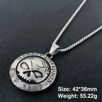 Harley Badge Skull Pendant Necklace — Stainless