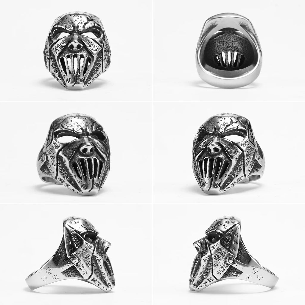 Rock Star Mask Skull Ring — Stainless Steel