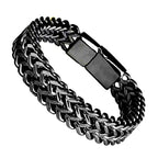 Chic and Masculine Double-layer Titanium Steel Bracelet for Streetwear Fashion Wholesale