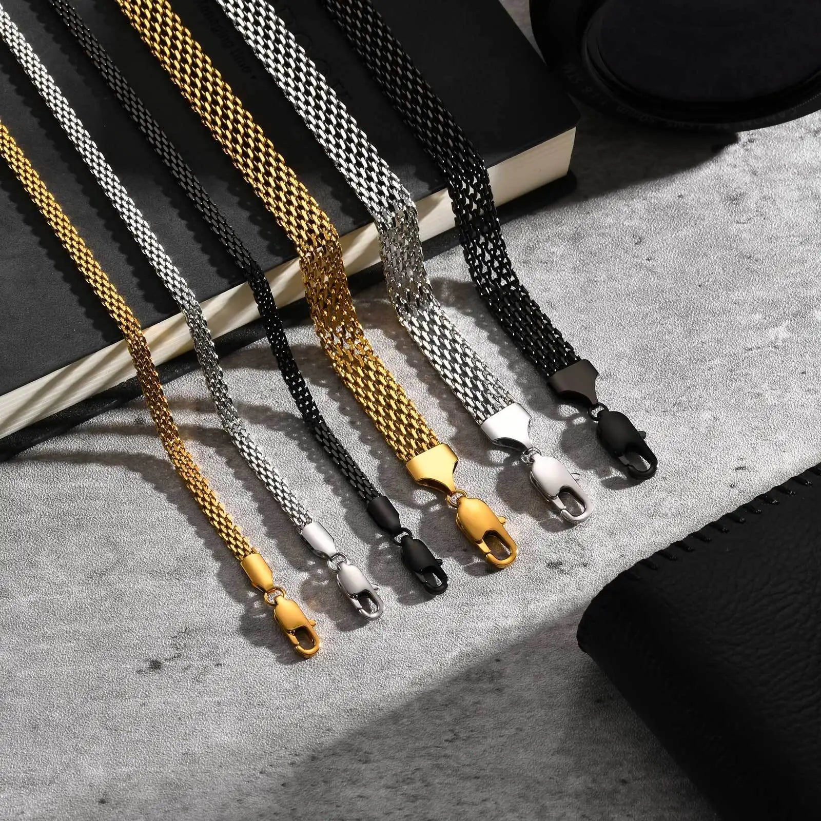 Minimal Mesh Chain Bracelet 8mm — Stainless Steel