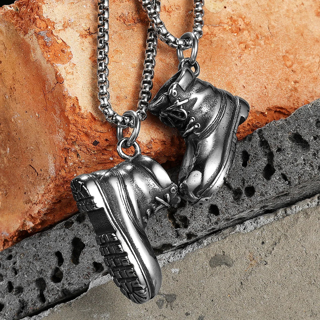 Martin Boots Men Necklaces With Pendant Stainless Steel New In Jewelry For Male Women Punk Hip Hop Accessories Gifts
