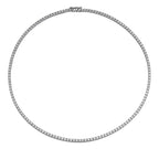 Luxury Solid Platinum PT950 Women's 2mm Mosane Diamond Necklace Single Row Diamond Clavicle Chain