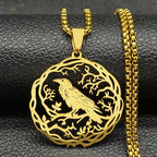 Gothic Raven Stainless Steel Pendant Necklace