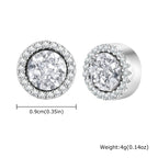 Iced Out Rhinestone Magnetic Ear Clip — Stainless Steel