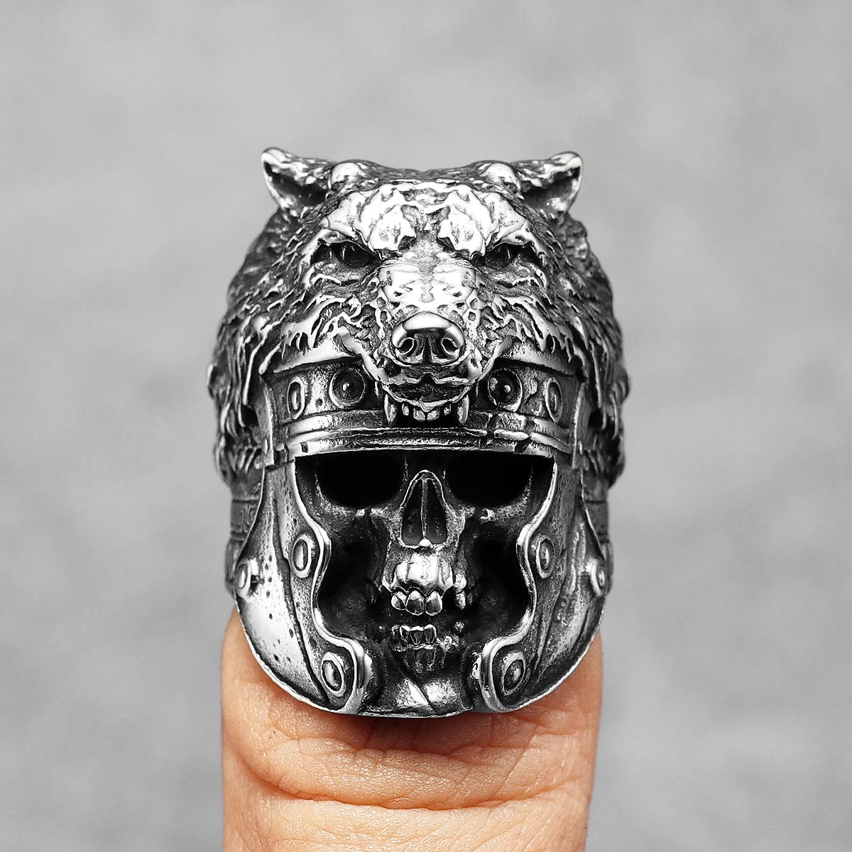 Wolf Skull Ring — Stainless Steel