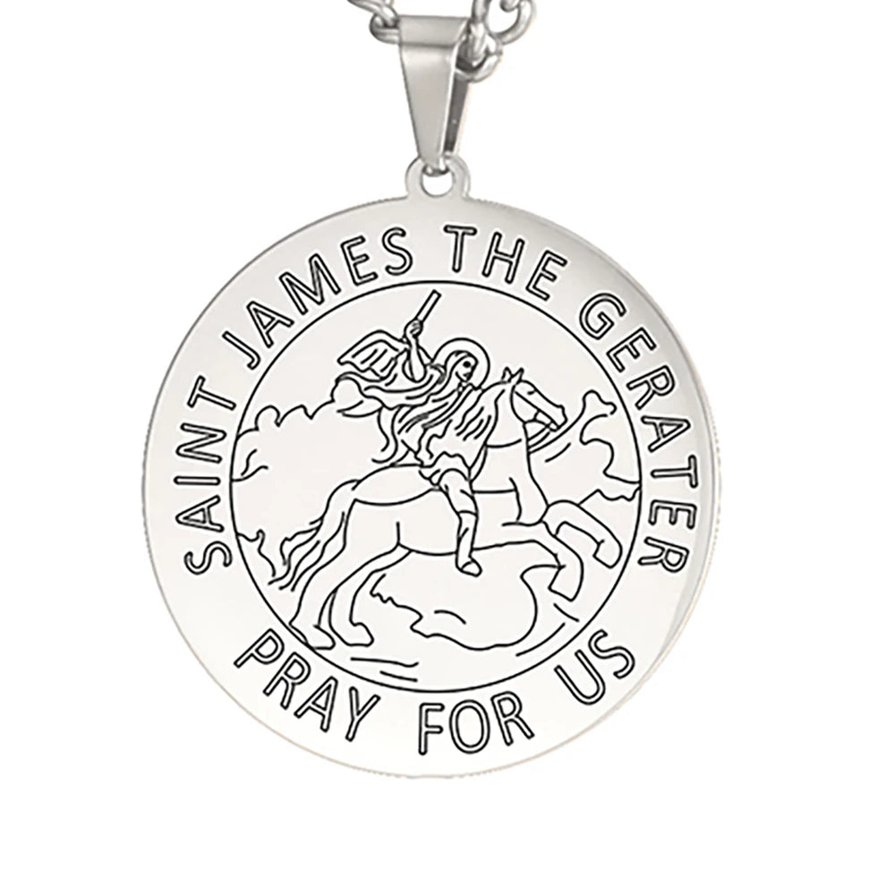 Dawapara Saint Christopher Medal Necklace Jesus Truet In You Amulet Catholic Jewelry Travelers Driver Gifts Stainless